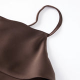 Womens  Tank Tops Solid Color Satin Cowl Neck Spaghetti Strap Going Out Vest Summer Daily Casual Elegant Camis Streetwear