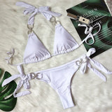 7 Colors New Sexy Bikini Set Swimwear Swimsuit Women Push Up Shiny Crystal Diamond Straps Bathing Suit Brasileno Banadores Mujer