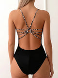 2026 Leopard Swimsuit One Piece String Backless Monokini Swimwear Women Sexy Bathers Bathing Swimming Swim Suit Female Beachwear