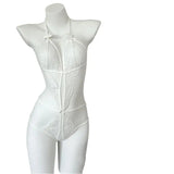 Nighttime Transparent Open Bra Porn Lingerie Corset Deep V Sexy Crotchless Underwear Women Lace Hollow Bras Hot Teddy Bodysuit