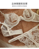 MOYISU Parisian Sheer Bralette Set - Ultra-Thin Wire-Free Bra No Padding Anti-Sag Lace Cutout Lingerie Sexy Vacation-Ready Tushy