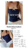 Spring Summer Women's Top Basic Bow Crop Top Lady Sweet Casual Tank Top Vacation Beach Dress up Korean Blouse Female Clothes