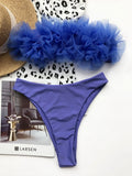 2025 New Sexy 3D Flower Mesh Ruffled Swimsuit High Waist bikini Women Bandeau Swimwear Female Two Pieces Bikini set Bathing Suit