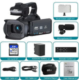 64MP 4K UHD Camcorder 18X Zoom Vlog Digital Video Camera WIFI Webcam For Youtube Livestreaming 4.0 270° Rotative Touch Screen