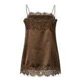 Women Camisoles Solid Color Lace Trim Spaghetti Strap Casual Tank Tops Summer Fashion Sleeveless Vests Streetwear