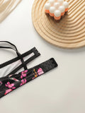 Ultra thin lace printed flower set with steel ring bra, sexy Lingerie women's underwear A3110