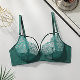 fashion Vintage Elegant French Lace Women's Bra Sexy Lingerie Green Underwear Four Seasons Brassiere MR2986