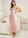 Women's Summer Dresses V Neck With Lace Trim Long Breathable Elegant Dress Women's Clothing For Home And Parties