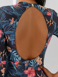 Ladies 2025 One-Piece High Collar Backless Fashionable Swimsuit Long Sleeve Suitable for Summer Beach And Swimming Pool