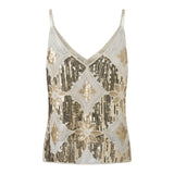 Women's Summer Sparkle Cami Tops Sleeveless Spaghetti Strap V Neck Sequin Camisole Party Rave Tops