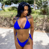 6 Colors Sexy Bikini Women Swimwear Swimsuit Push Up Shiny Crystal Diamond Chain Bikinis Set Bathing Suit Maillot De Bain Femme