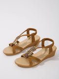 Wedge Sandals for Women Summer Comfortable Non Slip Beach Shoes Woman PU Leather Platform Roman Sandalias Mujer