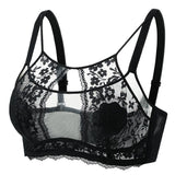 MOYISU Grande Taille Ultra Thin Bra Sheer Lingerie High Bust Anti Sagging Support Push Up Sexy Summer Bralette Large Cup Women