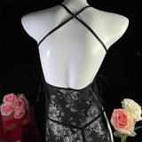 Women Lingerie Lace Underwear Transparent Erotic Costumes Red Split Sexy Dress For Sex Lady Sleepwear Plus Size Nightdress