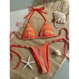 Printed Halter Bikini Female Swimsuit Women Swimwear Two-pieces Bikini set High Cut Leg Strappy Bather Bathing Suit Swim V7939