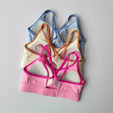 Women's Summer Shock-absorbing Running Yoga Tank Top with a Beautiful Contrasting Sports Bra and a Professional Pilates Bra
