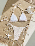 sexy floral print halter bikinis sets biquini micor string tie swimsuit Swimwear Biquini conjunto de bikini tankini beachwear