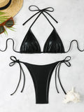 Sexy Shiny Silver Bikini Set Women Push Up Micro Swimsuit 2025 Brazilian Beach Bathing Suit Tie Side Thong Swimwear Biquini