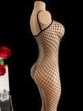One Piece Crotchless Bodystocking For Sex Lace Transparent Lingerie Elasticity Fishnet Bodysuit Erotic Underwear Sexiest Outfit