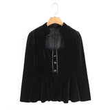 French-style Elegant Stand-up Collar Tie-waist Slim-fit Pleated Long-sleeve Shirt For Women With Waist Lace Cake Skirt QXS5
