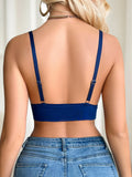 Sexy semi transparent blue bra with polka dot lace retro style without steel ring women underwear without padding LingerieMR3074