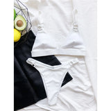 Sexy High Leg Cut Ribbed Bikini Women Swimwear Female Swimsuit Two-Pieces Bikini Set Padded Bather Bathing Suit Swim Lady V3255