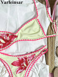 2026 Floral Flower Printed Bikini Women Swimwear Female Swimsuit Two-Pieces Bikini Set Brazilian Bather Bathing Suit Swim V8205
