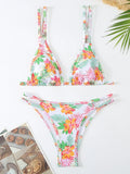 2025 Strappy Bikini Brazilian Printed Swimsuit Women Sexy Padded Swimwear Female Bathers Bathing Swimming Swim Suit Beachwear