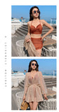 New women's swimsuit split bikini three-piece boxer long-sleeved spa swimsuit