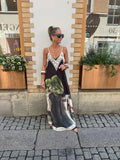 Casual Vacation Style Print Spaghetti Strap long Dresses Women Sexy V-neck Backless Loose Sleeveless Dress Female Summer New