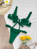 2026 Sexy Brazilian Bikini Sets Thong Swimsuit Women Swimwear Micro Bikinis Female Beachwear Solid G-string Bath Suits Bandeau