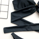 Sexy Adjustable Rings Cross Bandage Bikini Female Swimsuit Women Swimwear Two-pieces Bikini set Bather Bathing Suit Swim Lady