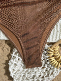 SnakeSkin Halter V Neck Backless Female Swimwear One Piece Swimsuit Women Monokini High Cut Bathing Suit Swim Bodysuit Beachwear