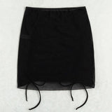 Mesh Sheer Beach Cover Up Skirt Women Ruffle Ruched Swim Skirt With Drawstring Bathing Suit Bikini Beach Dress Sarong Beachwear