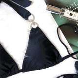 New Halter Bling Diamond Brazilian Bikini Female Swimsuit Women Swimwear Two-Pieces Bikini Set Bather Bathing Suit Swim V2340