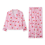 Women’s 2025 Christmas Pajamas Set Long Sleeve Oversized Button Down Shirt and Long Pants Two Pieces Loungewear