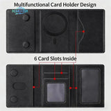 Mag Safe Card Holder PU Leather Magnetic Trifold Wallet