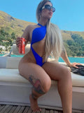 Tummy Cut Out Extreme Micro Thong Female Swimwear One Piece Swimsuit Women Cross Backless Monokini High Cut Bathing Suit Swim