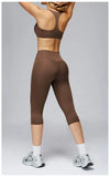 2 Pieces Yoga Set Women Sports Shirts Workout Top Fitness Suits Outdoor Gym Running Mid-length Pants Workout Clothes Tracksuits