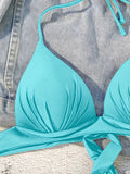 XS - XL Sexy 2025 Push Up Bra Cup Halter Bikini Top Female Swimsuit Women Swimwear Bather Bathing Suit Swim Solid Beach wear Top