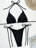 Shiny Sequins Rhinestones Diamond Bikini Women Swimsuit Female Swimwear Two Pieces Bikini Set Mini Micro Thong Bathing Suit Swim