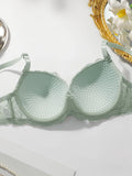 Two Pieces Transparent Floral Bras Panties Set Clothing Sexy Underwire Push Up Lingeries For Women lace bra A2123