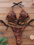 Zebra Leopard Wrap Around Halter Micro Mini Bikini Women Swimwear Female Swimsuit Two-pieces Bikini set Bather Bathing Suit Swim