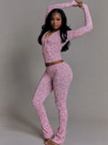 Spring fashionable hooded zipper cardigan set slim casual trousers two-piece set