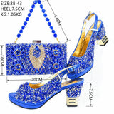 Doershow Italian Shoes And Bag Sets For Evening Party With Stones Italian Leather Handbags Match Bags! HJK1-26