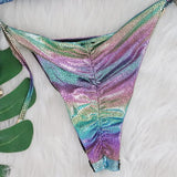 DEKA Micro Swimwear Gradient Snake Skin Bikini Set Diamond Bikini Female Triangle Swimsuit Women Two-pieces Bathing Suit
