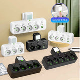 EU Plug Socket 4 Sockets Power Strip With 2 USB Type-C Port Without Extension Wall Charger Adapter For Home Offices