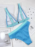 Bikini 2026 Sexy Swimwear Swimsuit Women Blue Patchwork High Waist Bikinis Set Bathing Suit Beach Bikini Female Push Up Biquinis