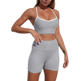 Women's Yoga Sets Sports Fitness Cross Beauty Back Bra Slim Fit Hip-Lifting Shorts Suits Running Workout Gym Training Sets