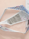 3-piece set of multi-color thongs for women sexy low waist, seamless hollow out, easy to wash and dry breathable underwear C909